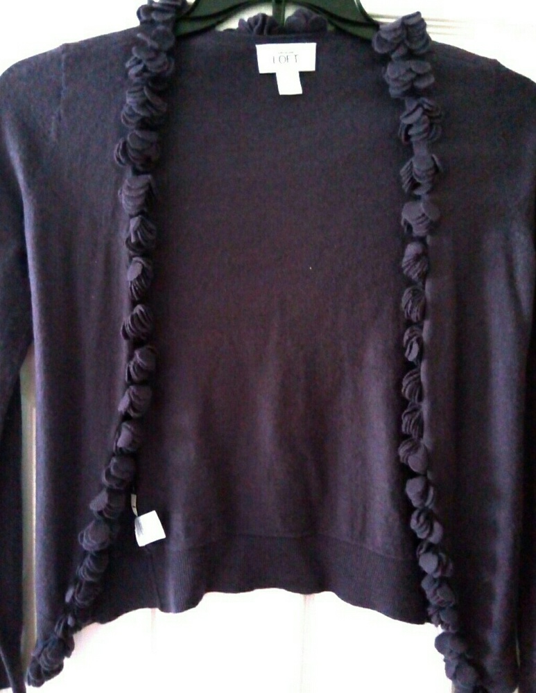Ann Taylor Loft detailed purple cardigan NWOT